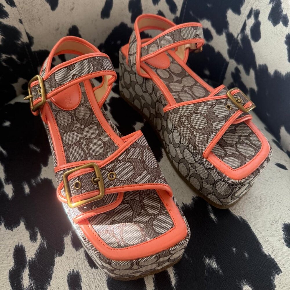 Coach Noelle Sandal in Signature Terry Cloth signature C